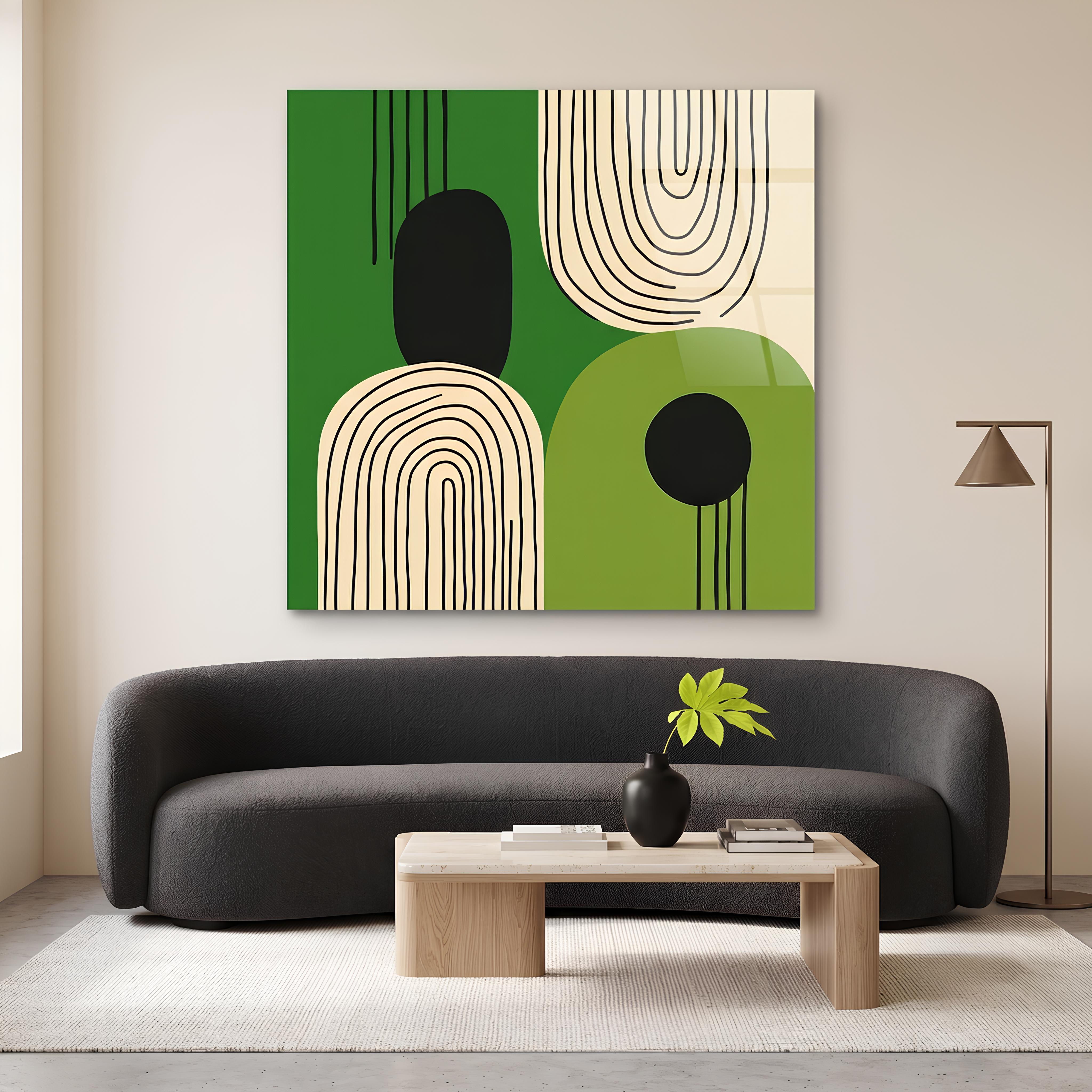 Abstract Boho Geometric Glass Wall Art