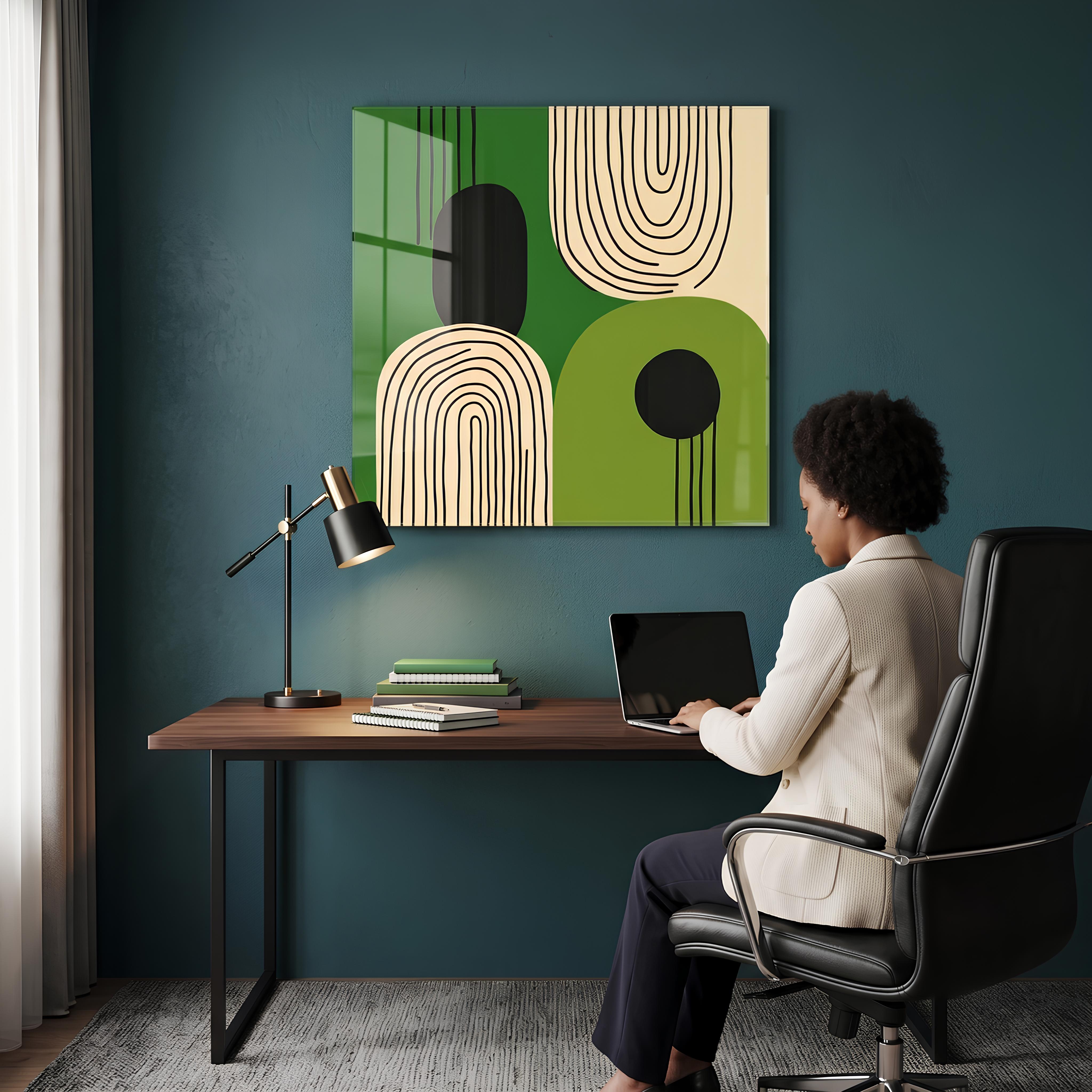 Abstract Boho Geometric Glass Wall Art