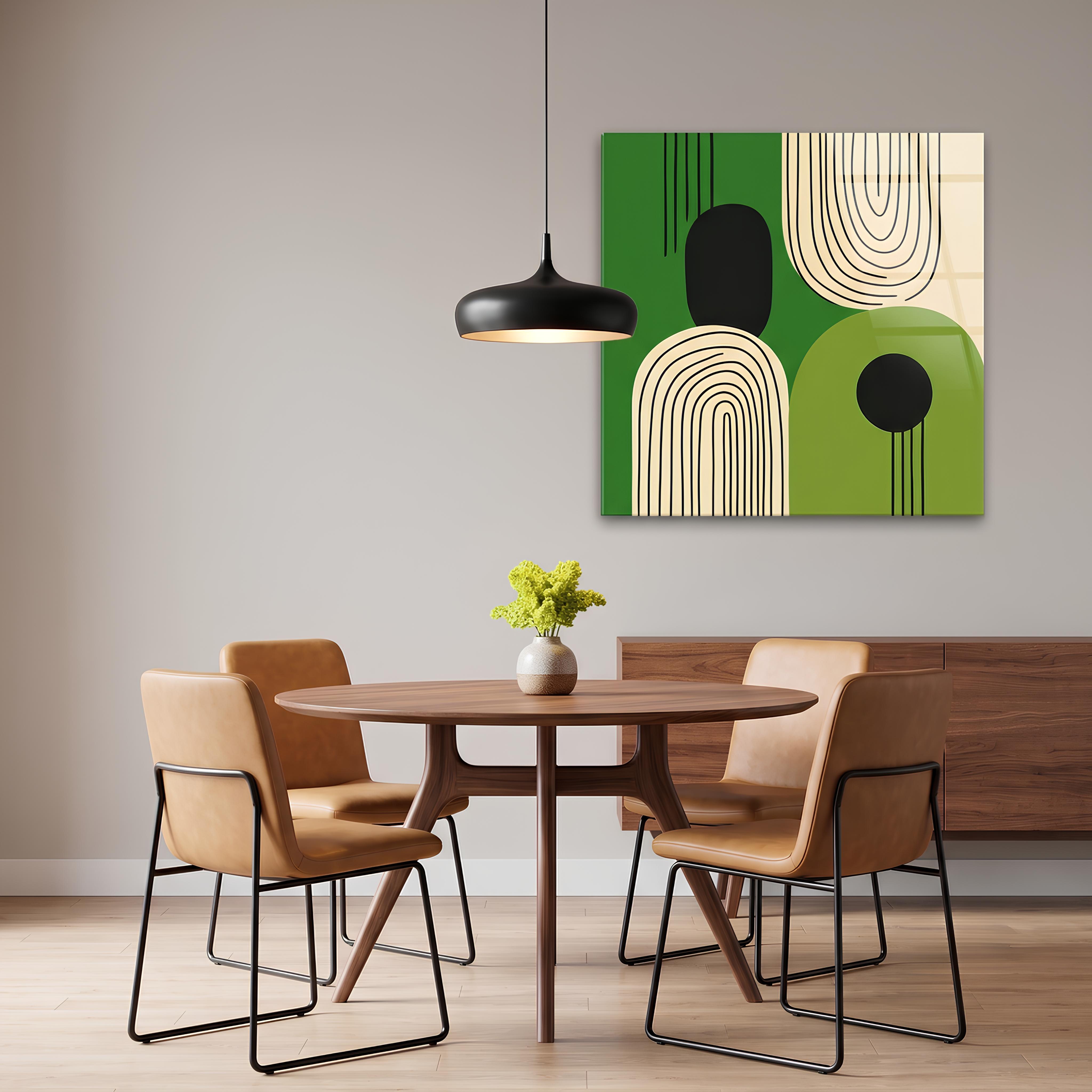 Abstract Boho Geometric Glass Wall Art