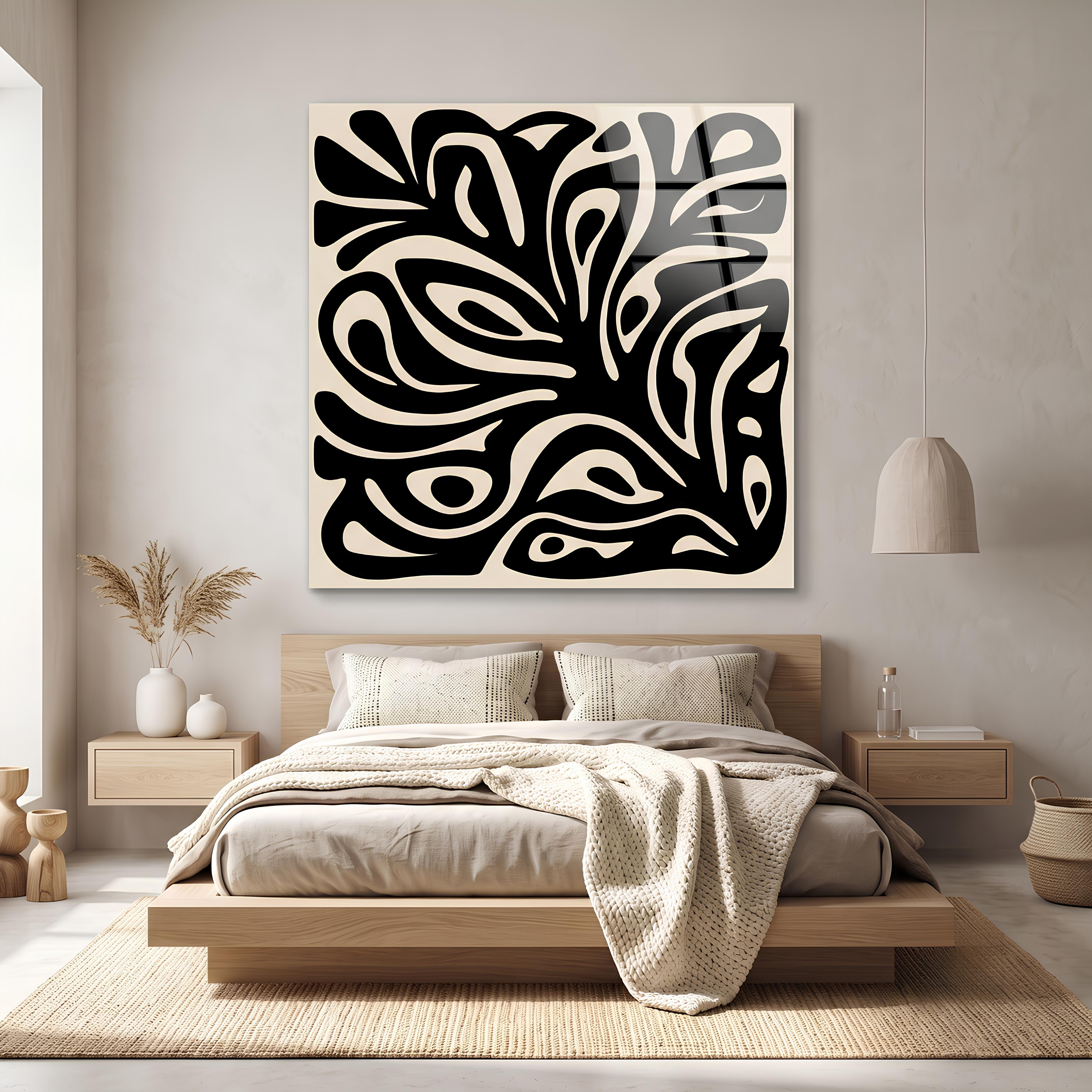 Modern Organic Shapes Glass Wall Art