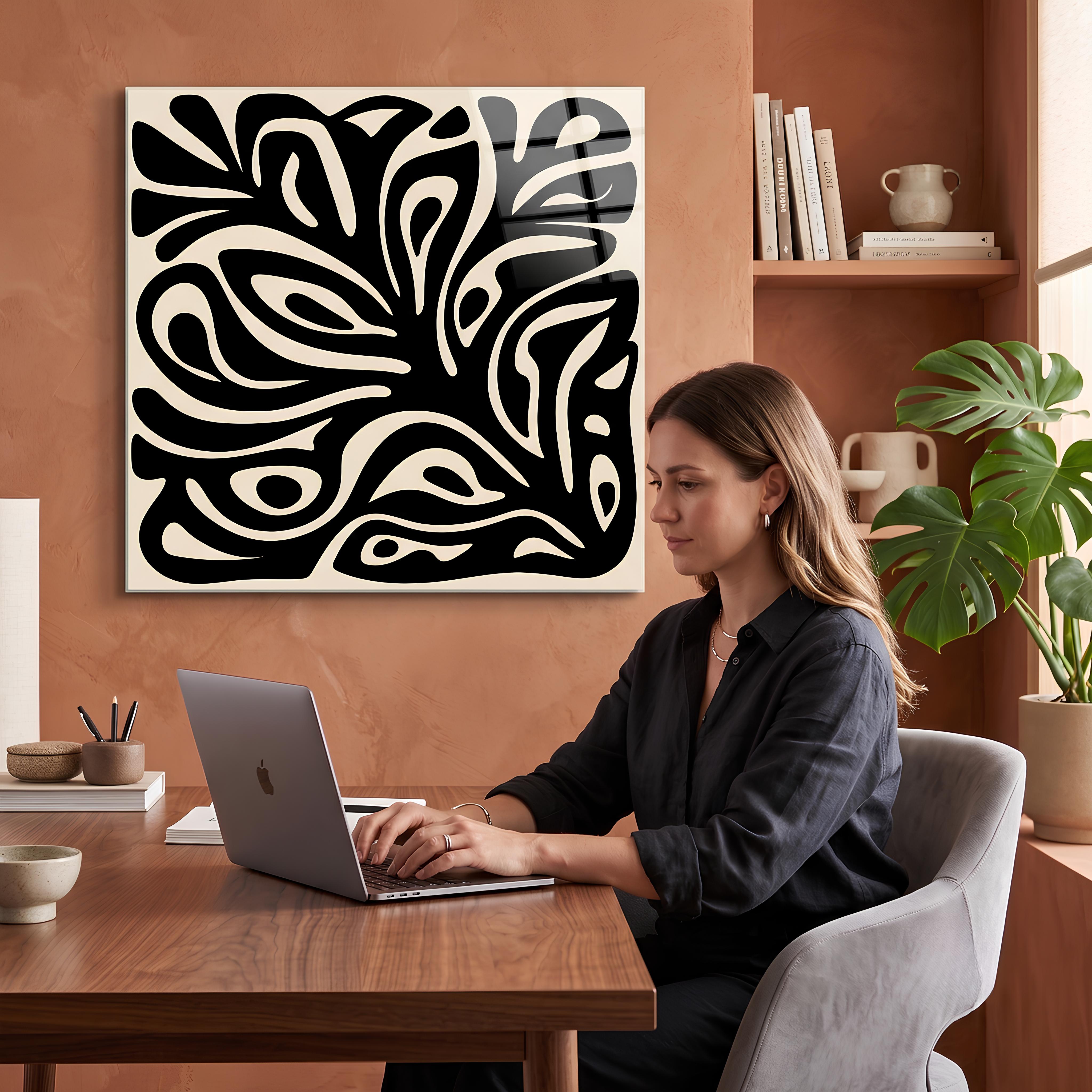 Modern Organic Shapes Glass Wall Art