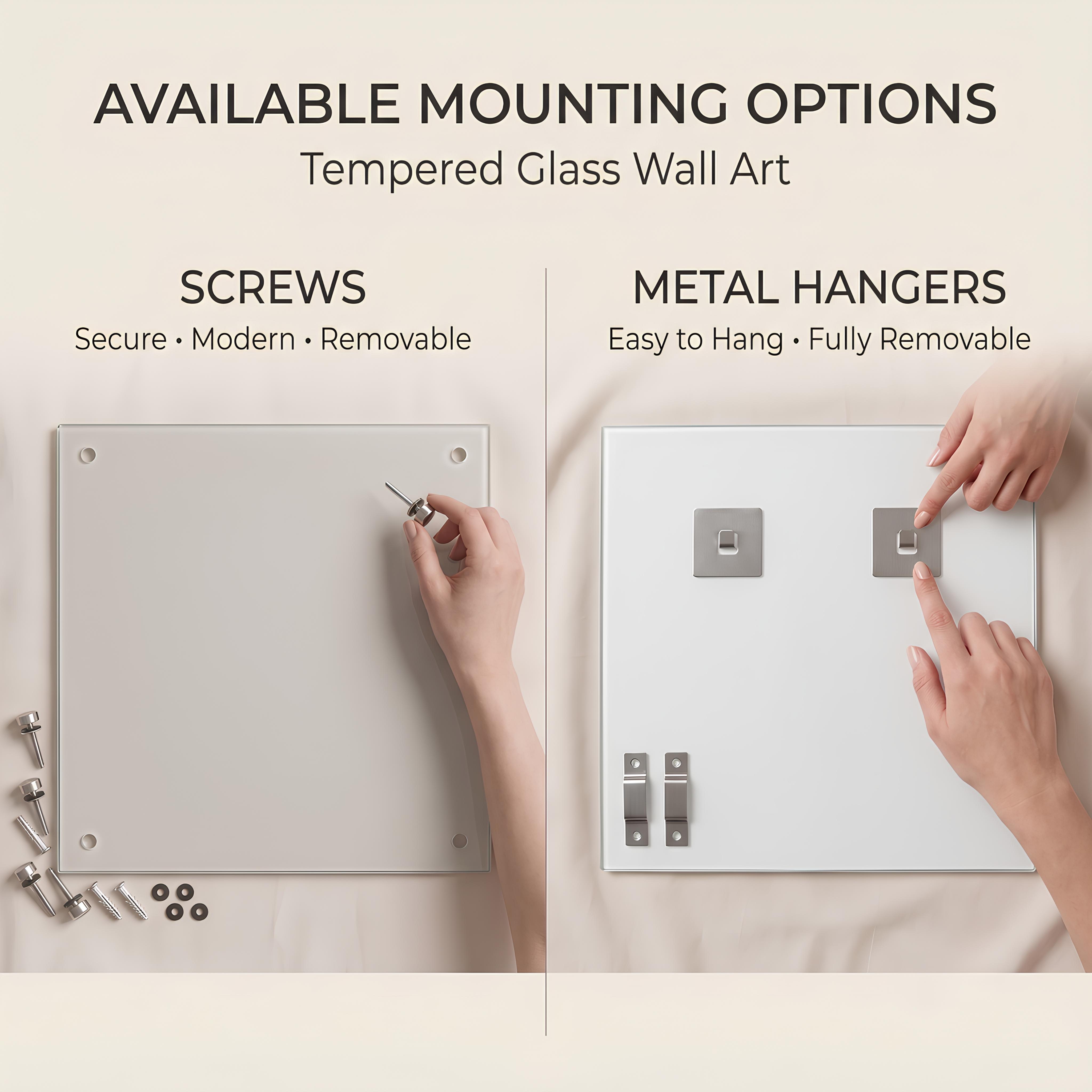 Modern Organic Shapes Glass Wall Art