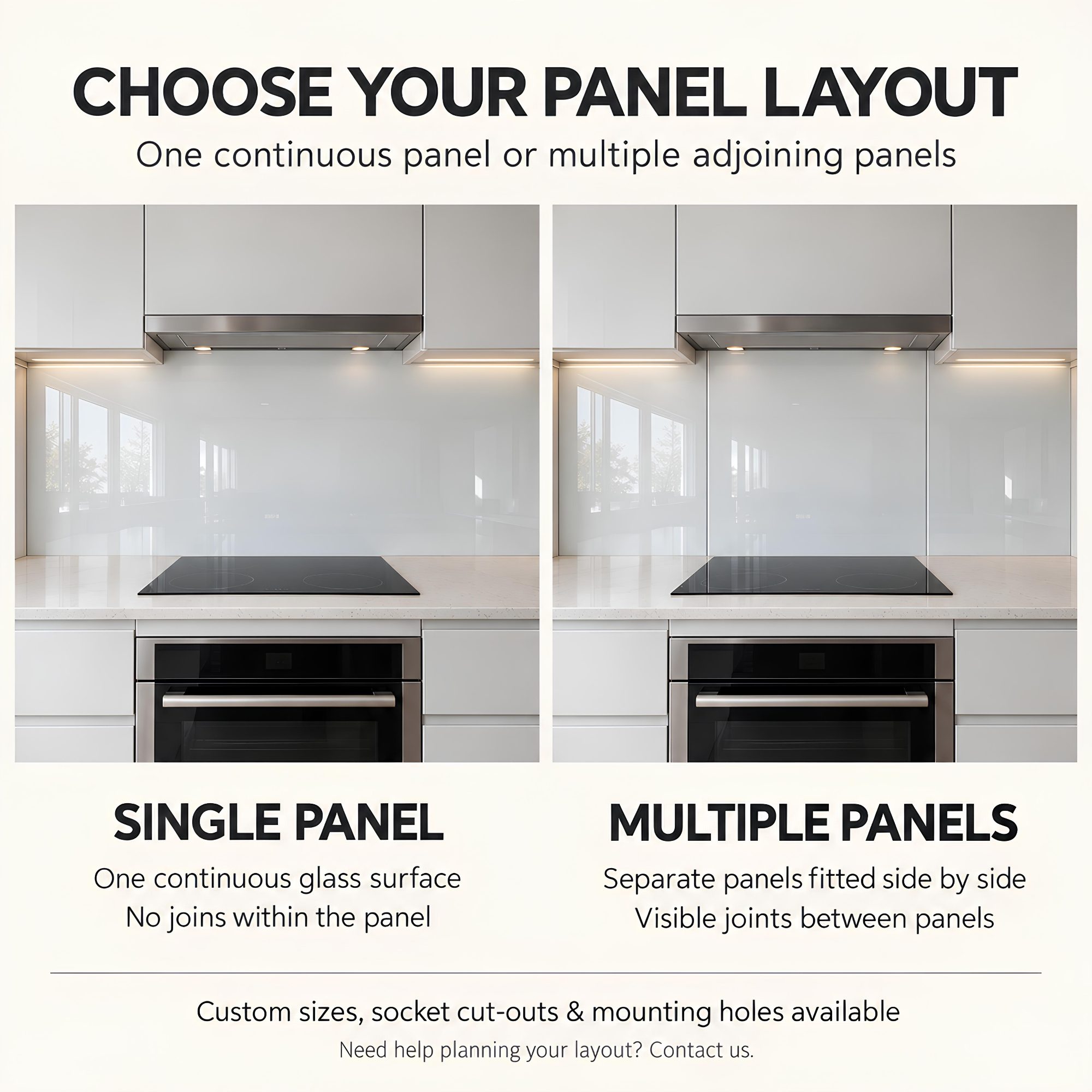 White Glass Splashback, 4mm Tempered Glass - Easy to Clean and Functional Beauty